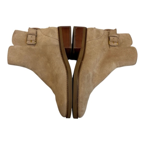 Cole Haan Size 8.5 B Tan Sand Suede Leather Hampshire Buckle Bootie New - Picture 4 of 9
